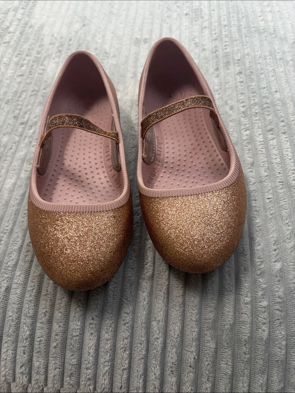 Girls' Gold Glitter Ballet Flats